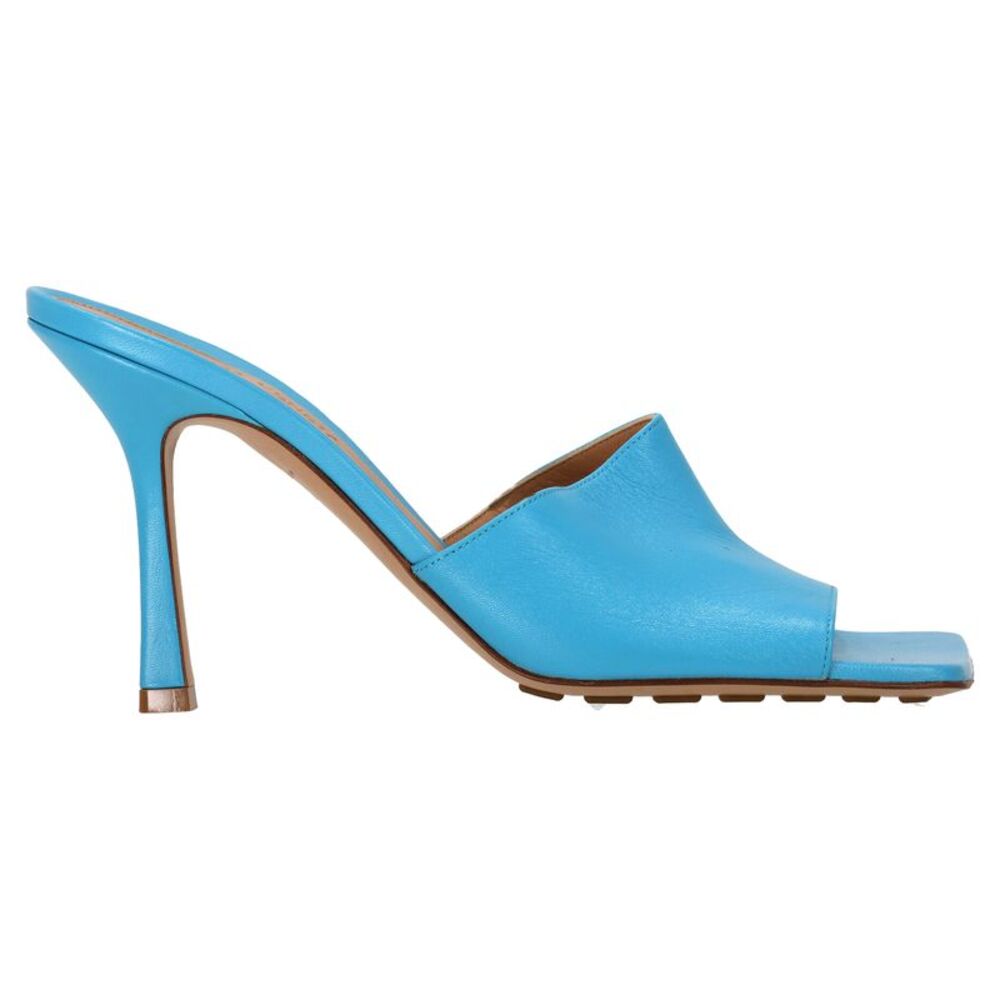 Bottega Veneta Stretch Heeled Mules in Blue Lamb Leather